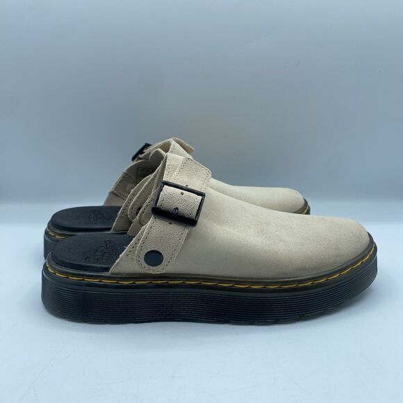 Doc Martens Carlson Suede Slingback Mules US Womens 6 EU 37 Beige Boho NWOB